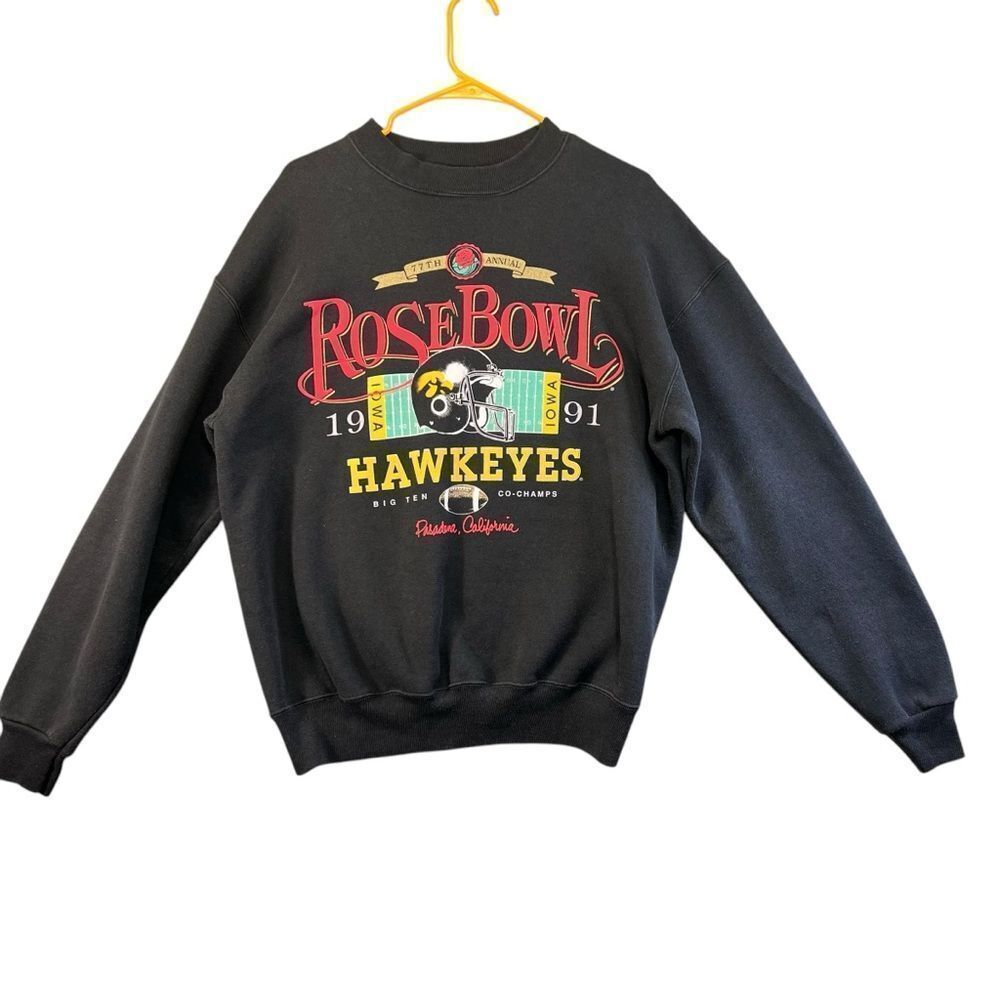 Large Vintage 1991 Ncaa Iowa Hawkeyes Rose Bowl CoChamp Football Sweatshirt